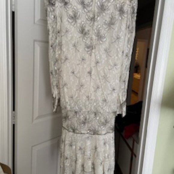 SCALA 100% Rayon Beaded Sequined Tiered Tea/cocktail length dress - Picture 7 of 7